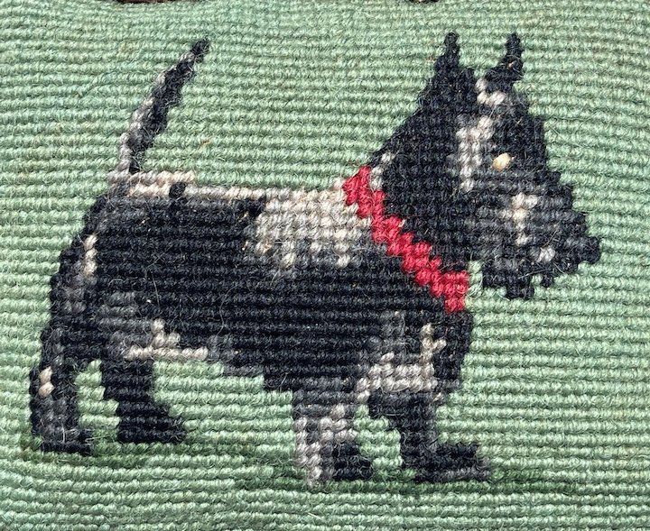 Antique Needle Point Pin Cushion Irish Terrier photo for sale