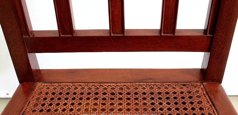 Furniture Rare Suite Of 6 Mahogany Chairs, Restoration Period, Early 19th Century photo