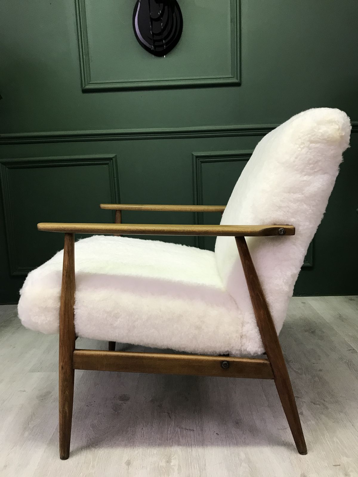 Armchair Chair White Sheepskin Fluffy Fury photo for sale