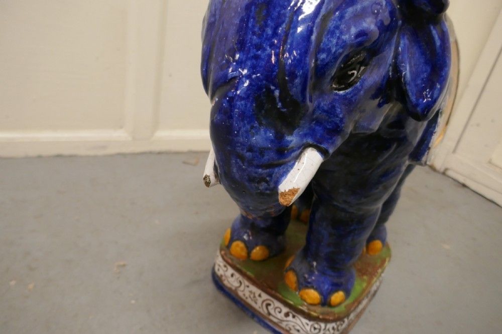 photo furniture Colourful North African Terra Cotta Elephant Statue Seat