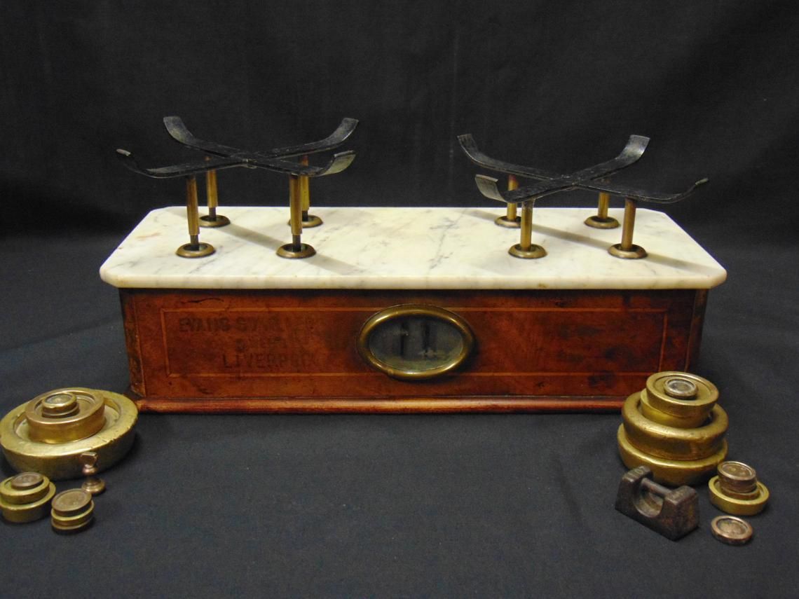 Early 20thc Shop/Pharmacy Counter Scales And Weights photo buy