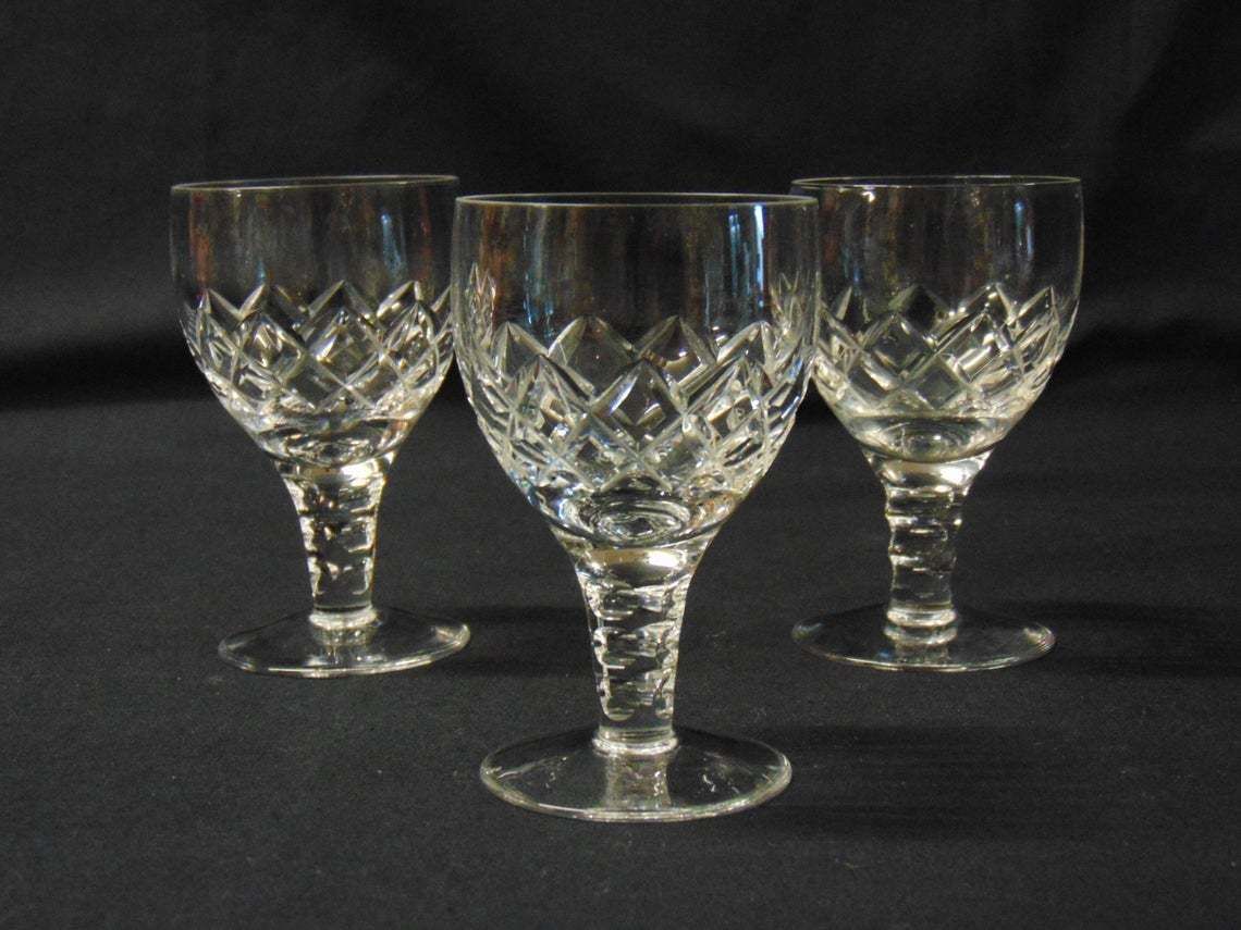 3 Stuart Crystal Sherry Or Port Glasses,C1970s.