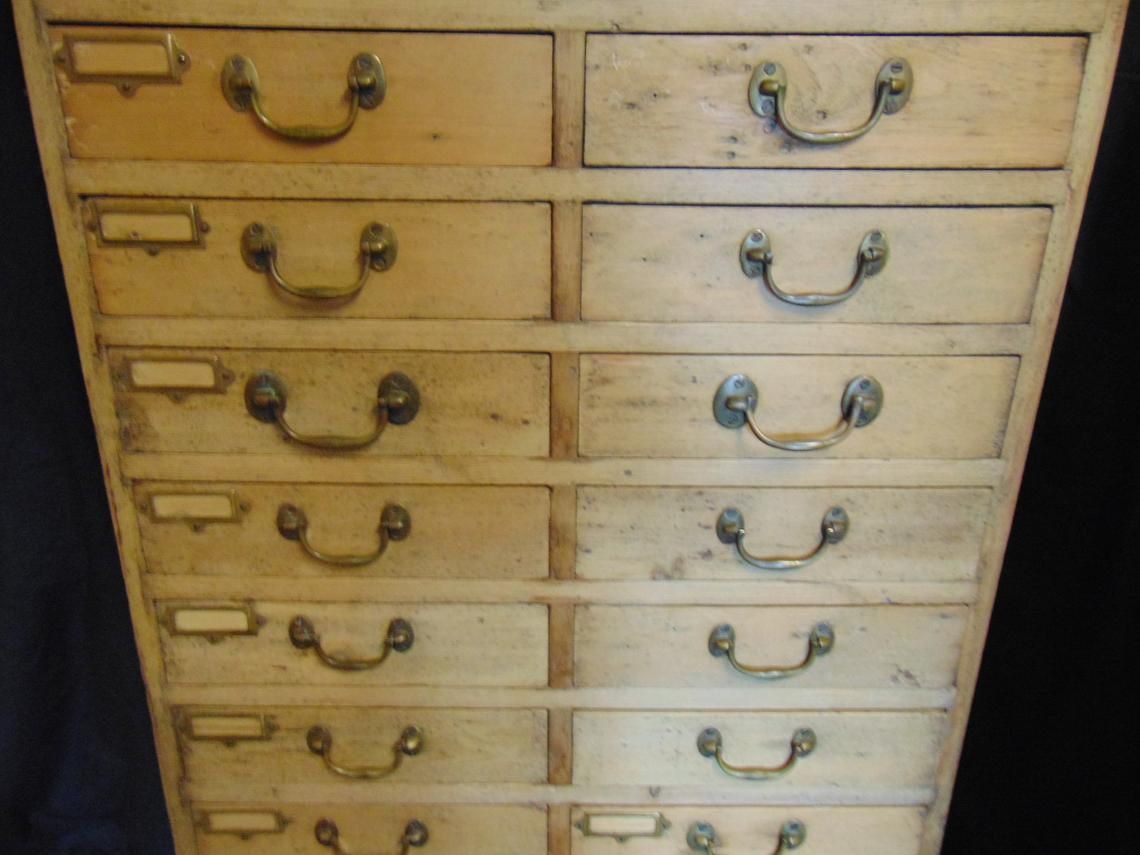 Early 20thc 30 Drawer Pine Cabinet, Originally From Webley And Scott Firearms Manufacturer, Birmingham photo Furniture
