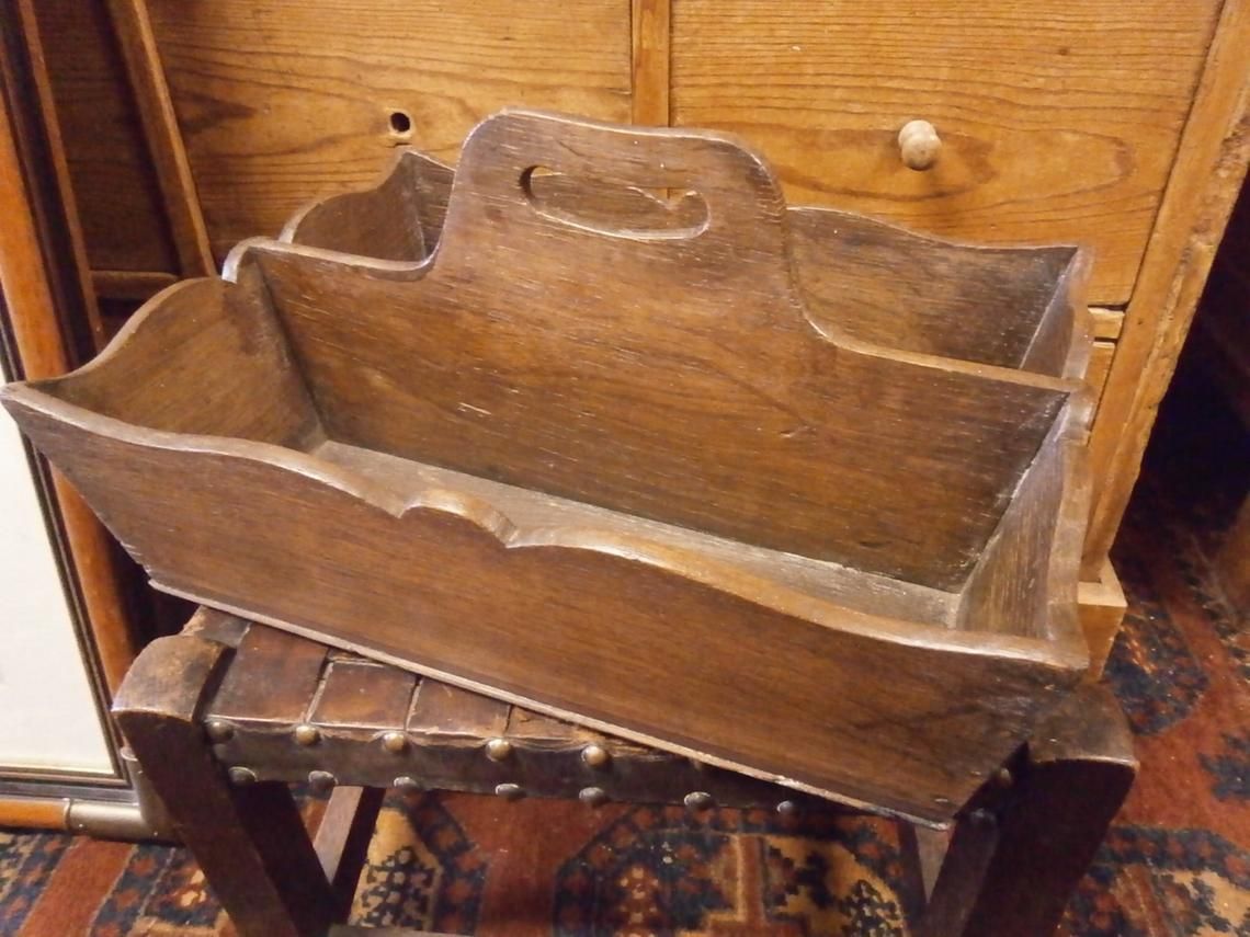 Victorian Oak Knife Box, 1800s photo for sale