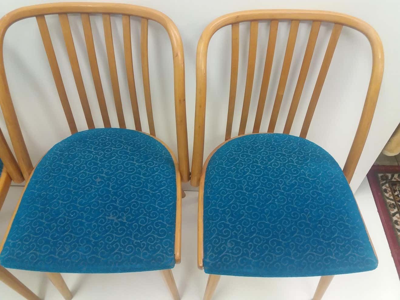 1960 Set Of 4 Design Retro Chair, Antonín šuman For Ton, Czechoslovakia photo for sale