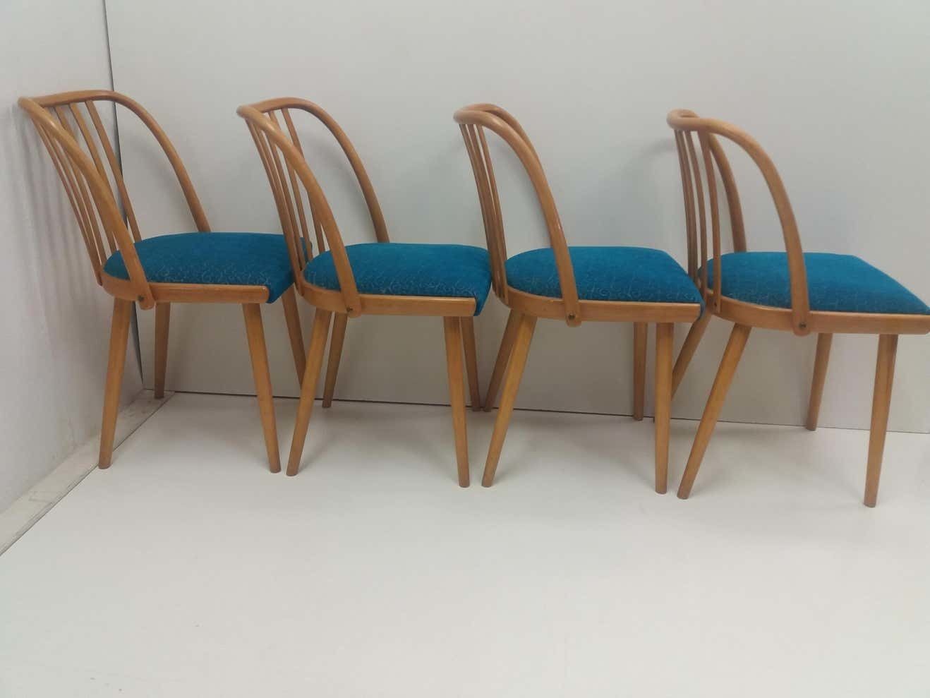 1960 Set Of 4 Design Retro Chair, Antonín šuman For Ton, Czechoslovakia photo 1298.0