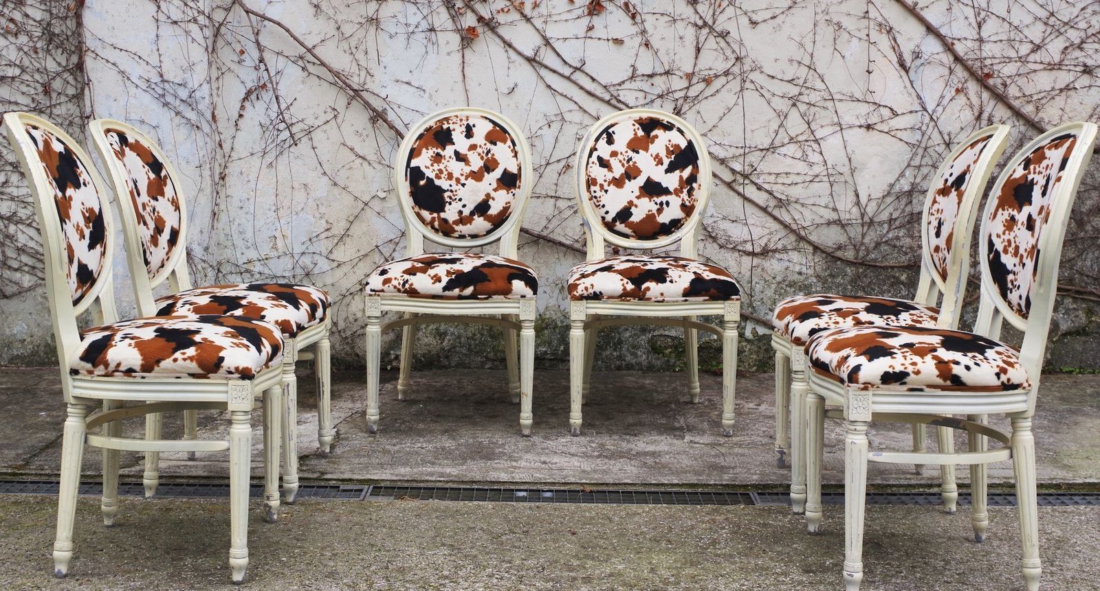 photo furniture Baroque Style Wooden Dining Chairs, 1980s, Set Of 6