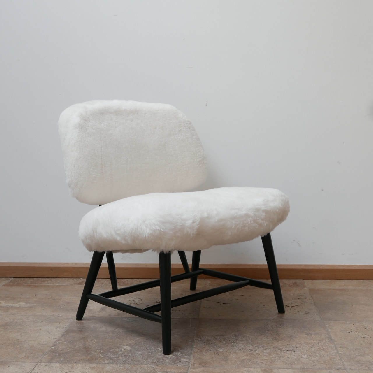 Pair Of Alf Svensson 'Teve' Sheepskin Shearling Lounge Chairs photo buy
