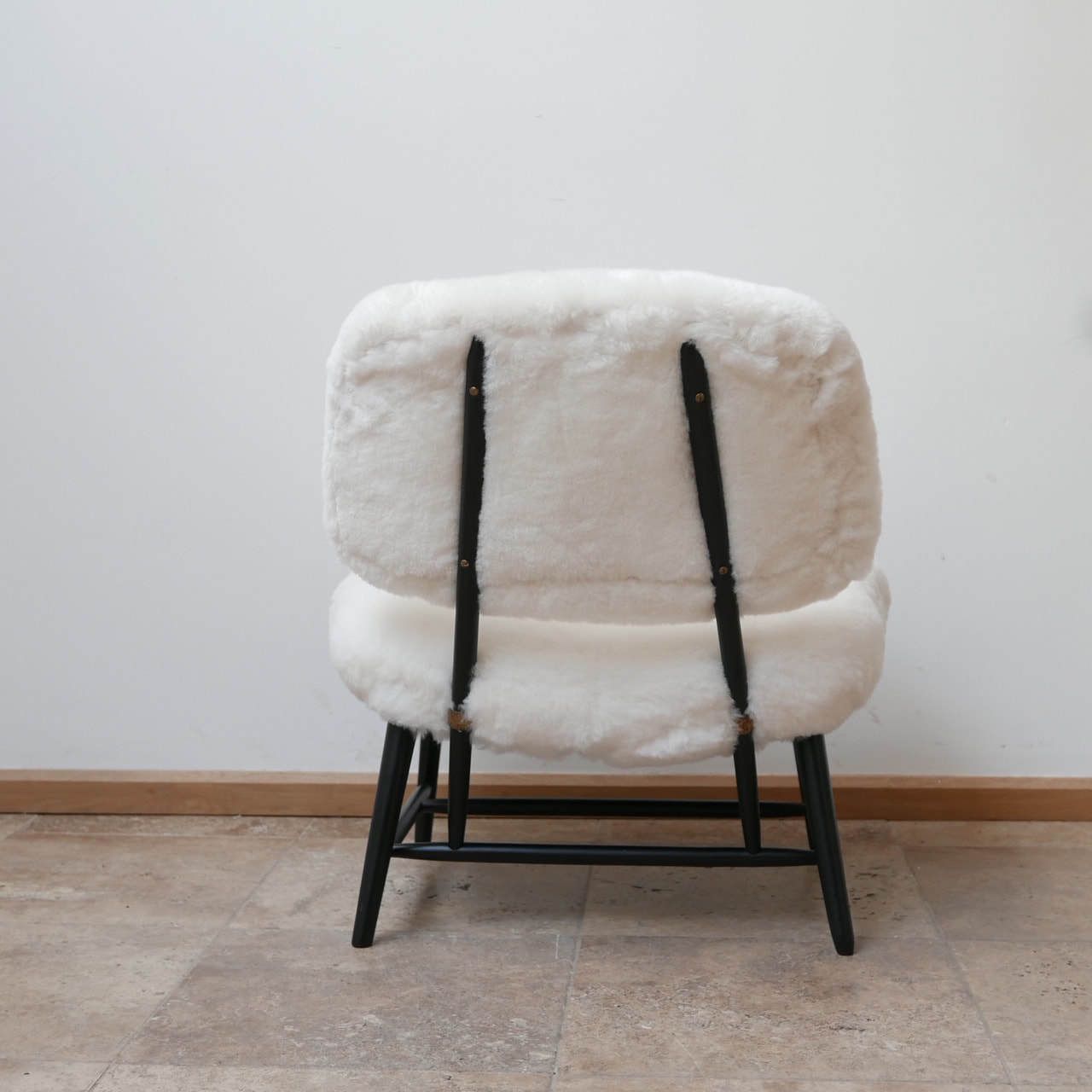 Pair Of Alf Svensson 'Teve' Sheepskin Shearling Lounge Chairs photo vintage