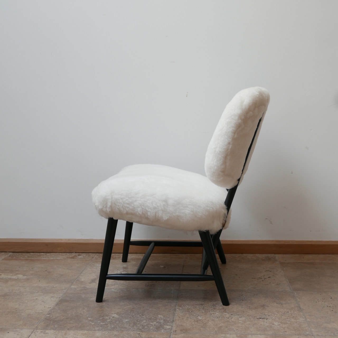 photo furniture Pair Of Alf Svensson 'Teve' Sheepskin Shearling Lounge Chairs