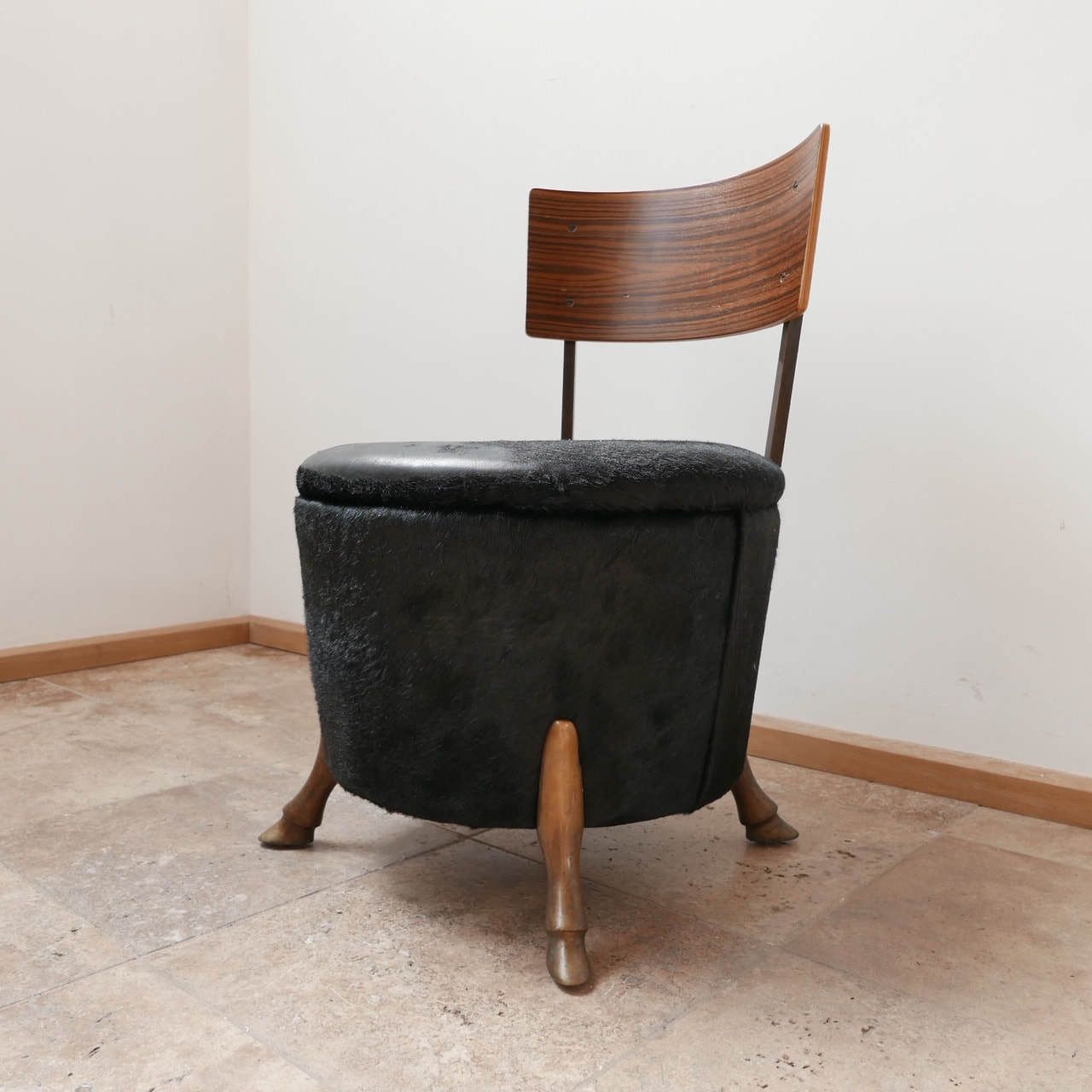 photo buy English Single Unusual Mid Century Bronze Horse Leg Occasional Chair