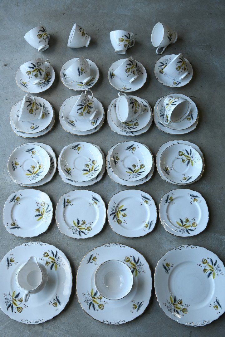 Colclough China Cups Saucers Plates Tea Set 12 Setting photo furniture
