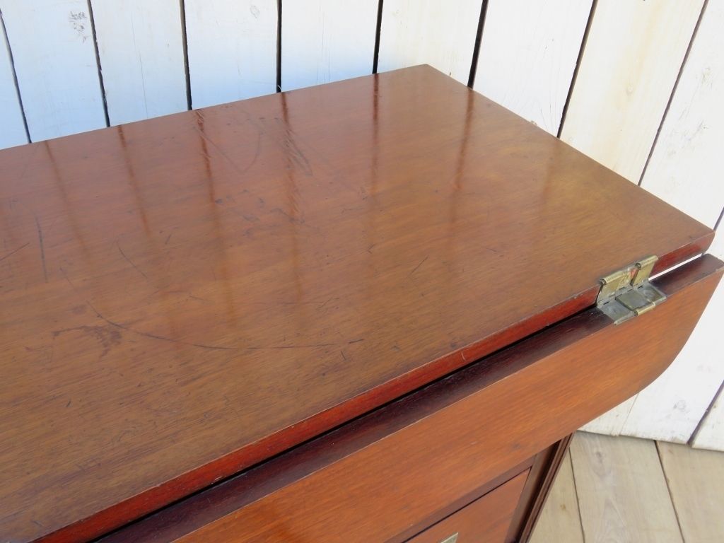 695.0 Antique French Drapers Chest Of Drawers photo