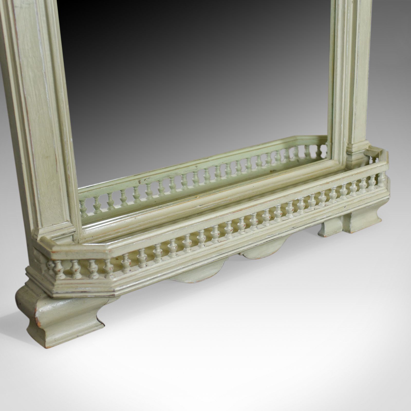Large, Painted, Antique Wall Mirror, Victorian, Overmantel, Pier, Tiles C.1890 photo for sale