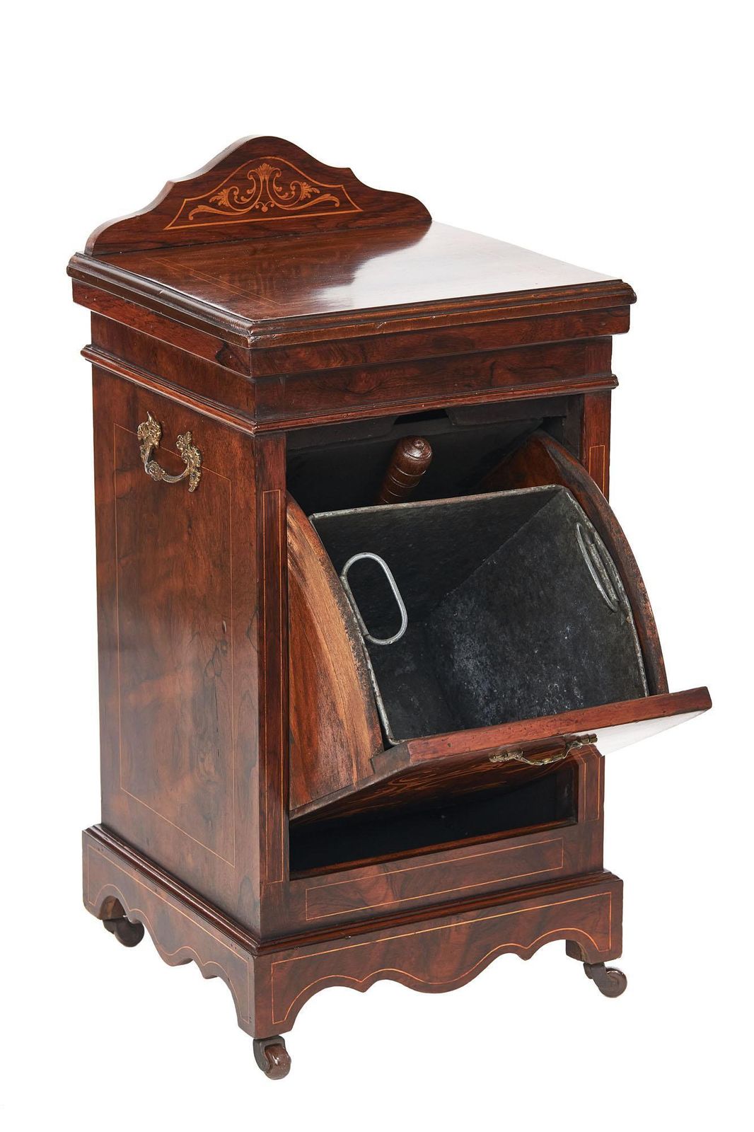 Antique Edwardian Rosewood Inlaid Coal Purdonium photo furniture