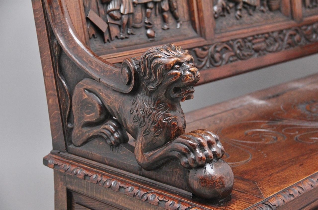 photo furniture Superb Quality 19th Century Oak Box Settle