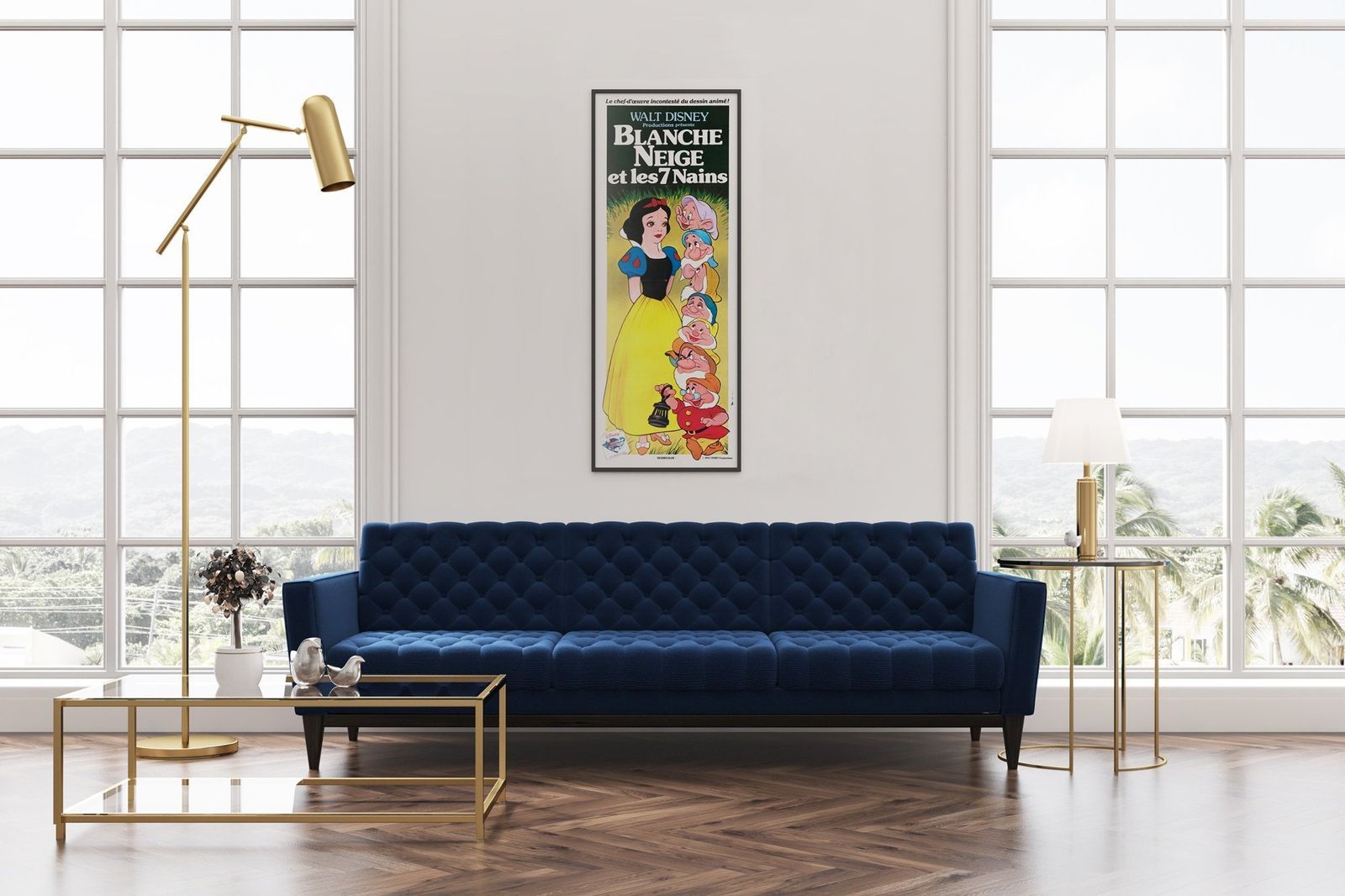 Snow White And The Seven Dwarfs R1983 French Door Panel Film Poster photo furniture