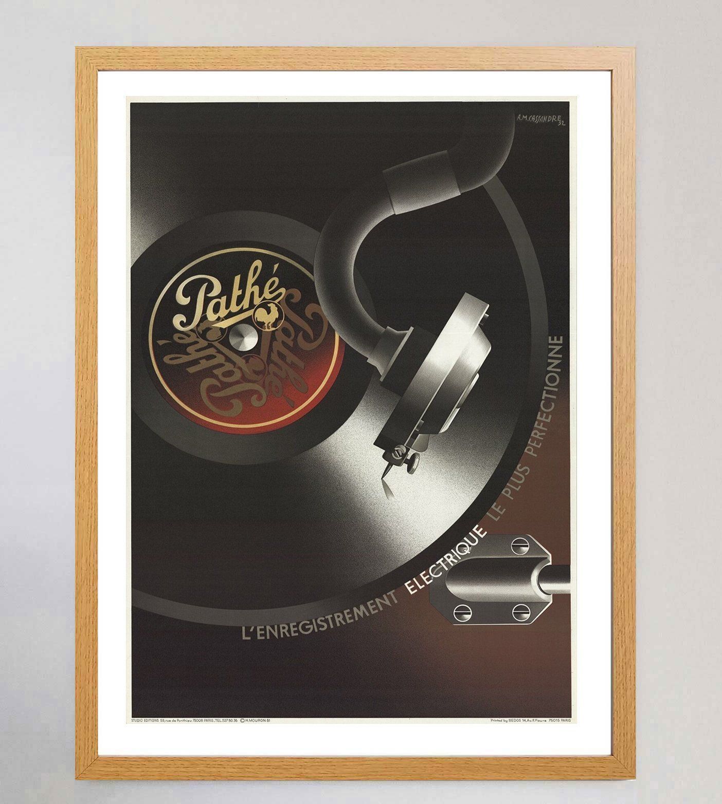 Pathe Record Player, 1980s Original Vintage Poster photo Art