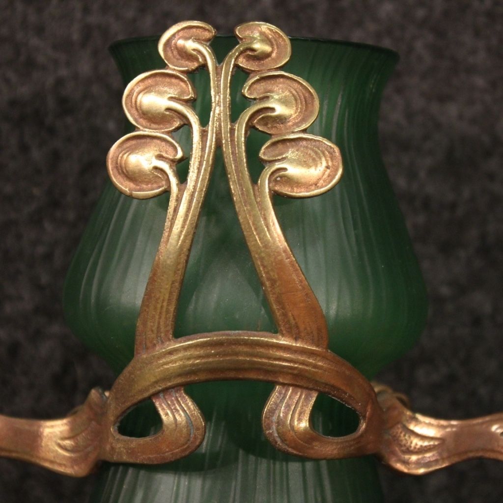 Pair Of French Glass Vases In Art Nouveau Style photo 1550.0