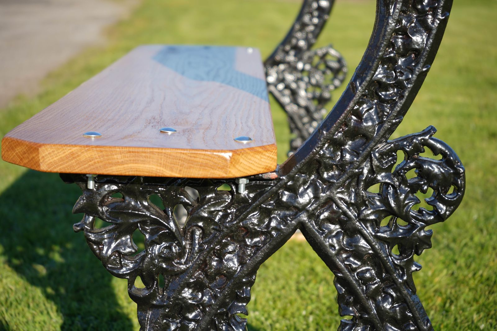 Early Gothic Revival Cast Iron Garden Bench Designed By A.W.N. Pugin photo vintage