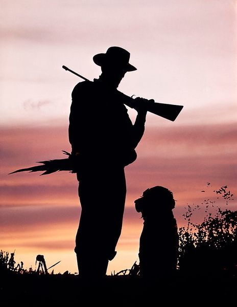 ' Silhouette Of Man Hunter ' By H. Armstrong Roberts C Type