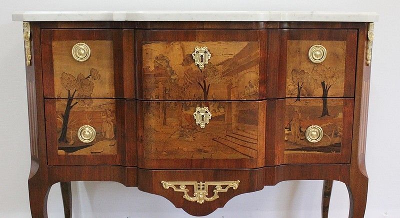 Furniture Sauteuse Commode, Louis XV / Louis XVI Transition Style, Late 19th Century photo
