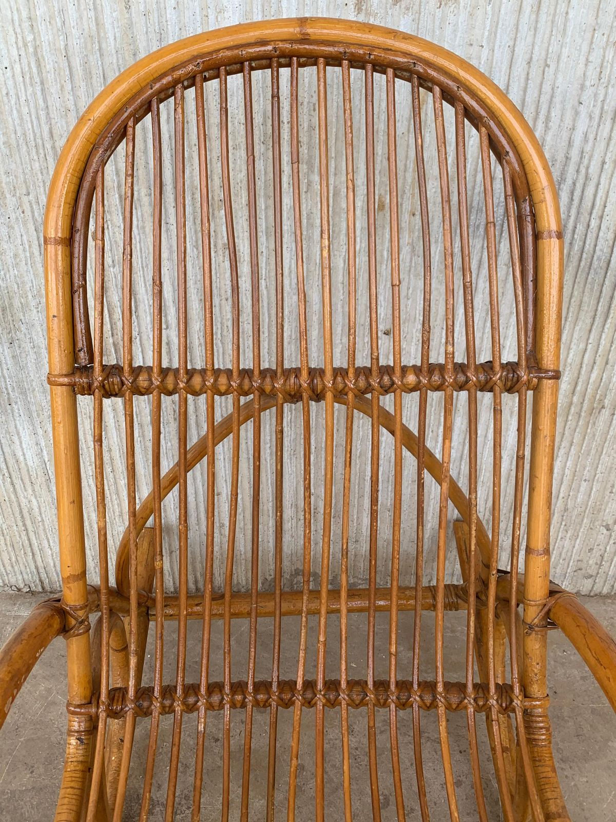 Midcentury Bamboo Rocking Chairs In The Style Of Franco Albini, Italy photo vintage