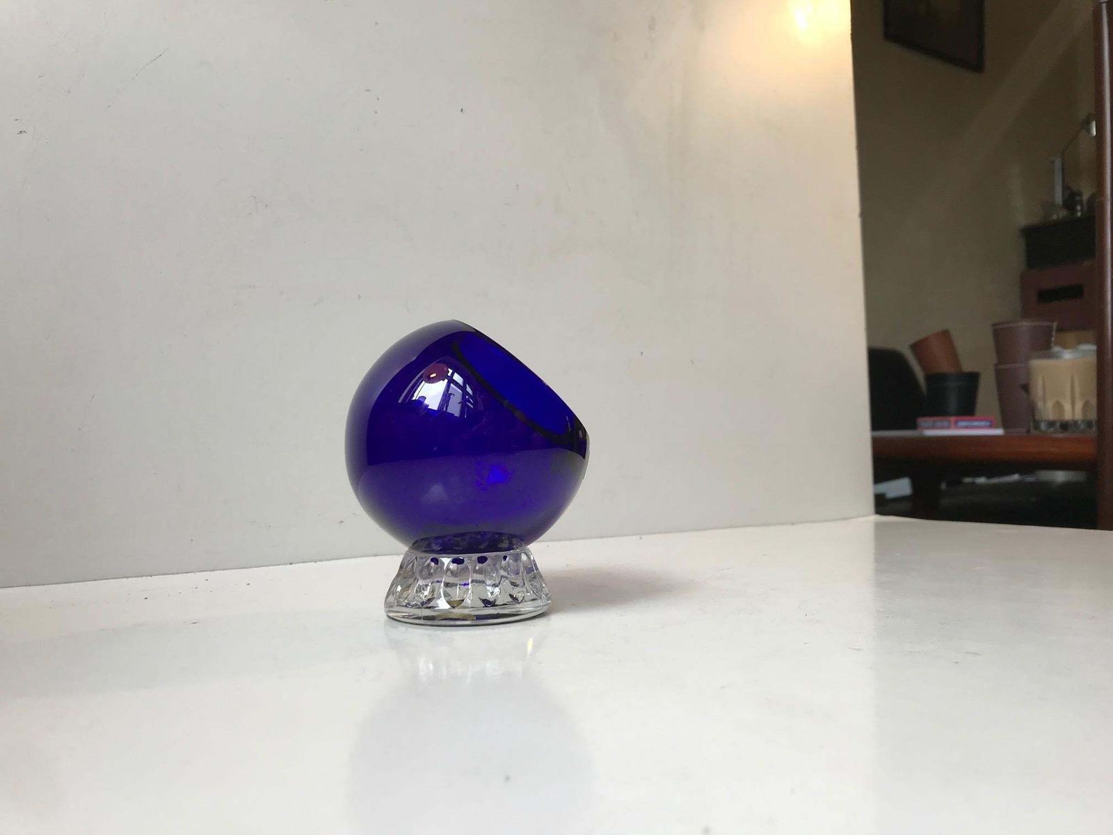 Blue Crystal Ashtray From Barthmann, Germany 1970s photo Home Decor