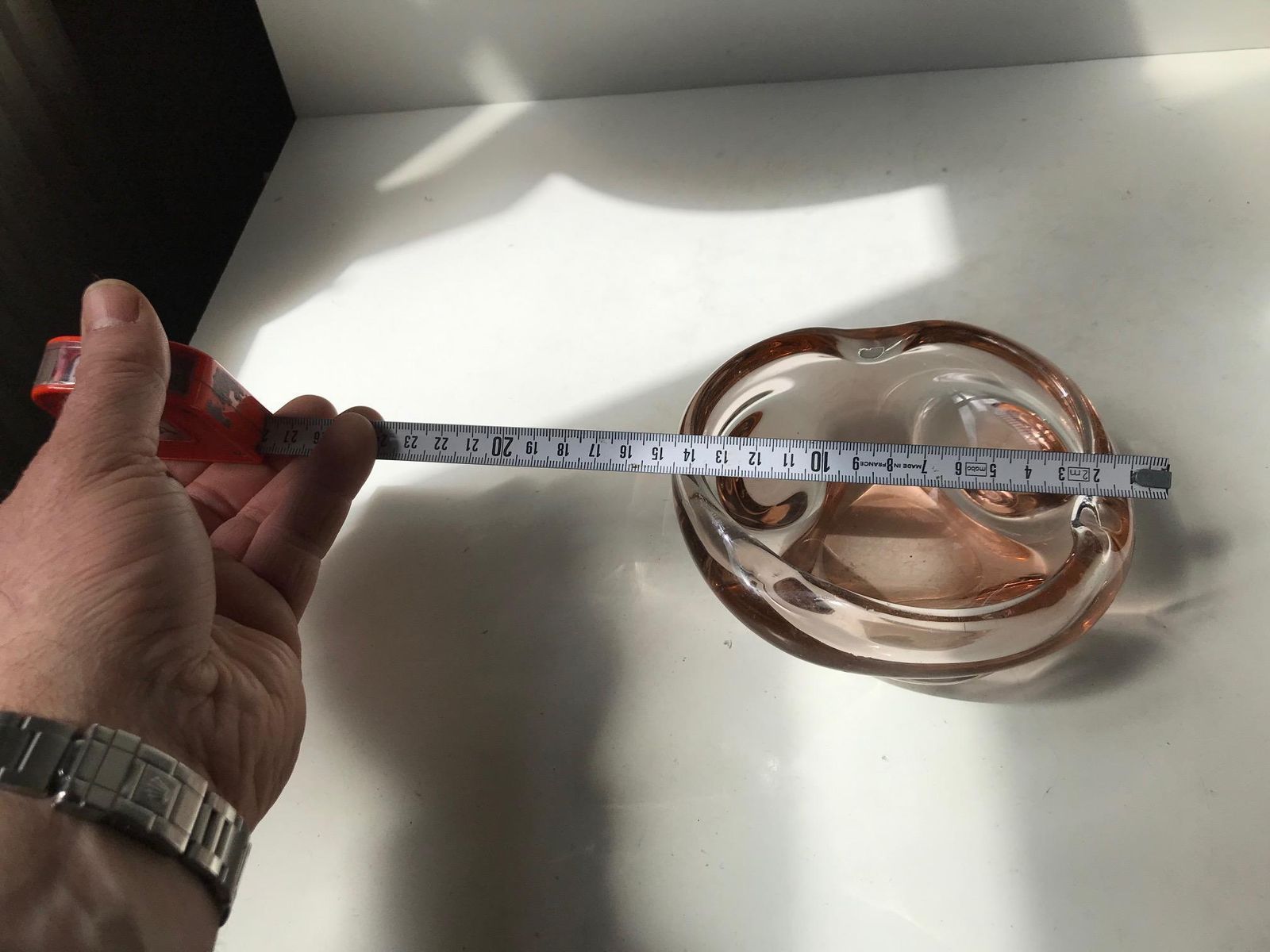 Elis Bergh Submerged Dish In Salmon Glass For Kosta, 1930s photo buy