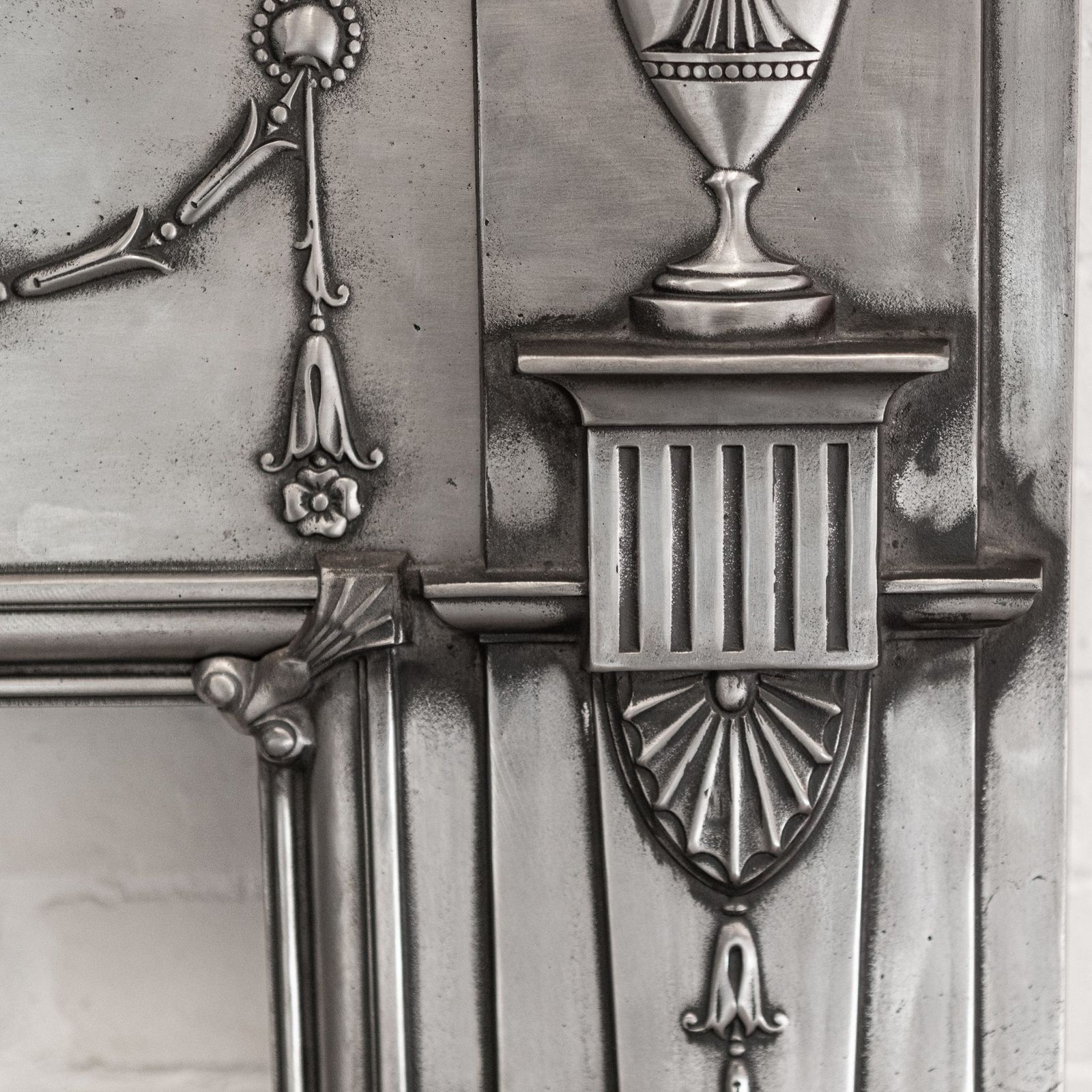 Antique Polished Cast Iron Fireplace Surround photo vintage