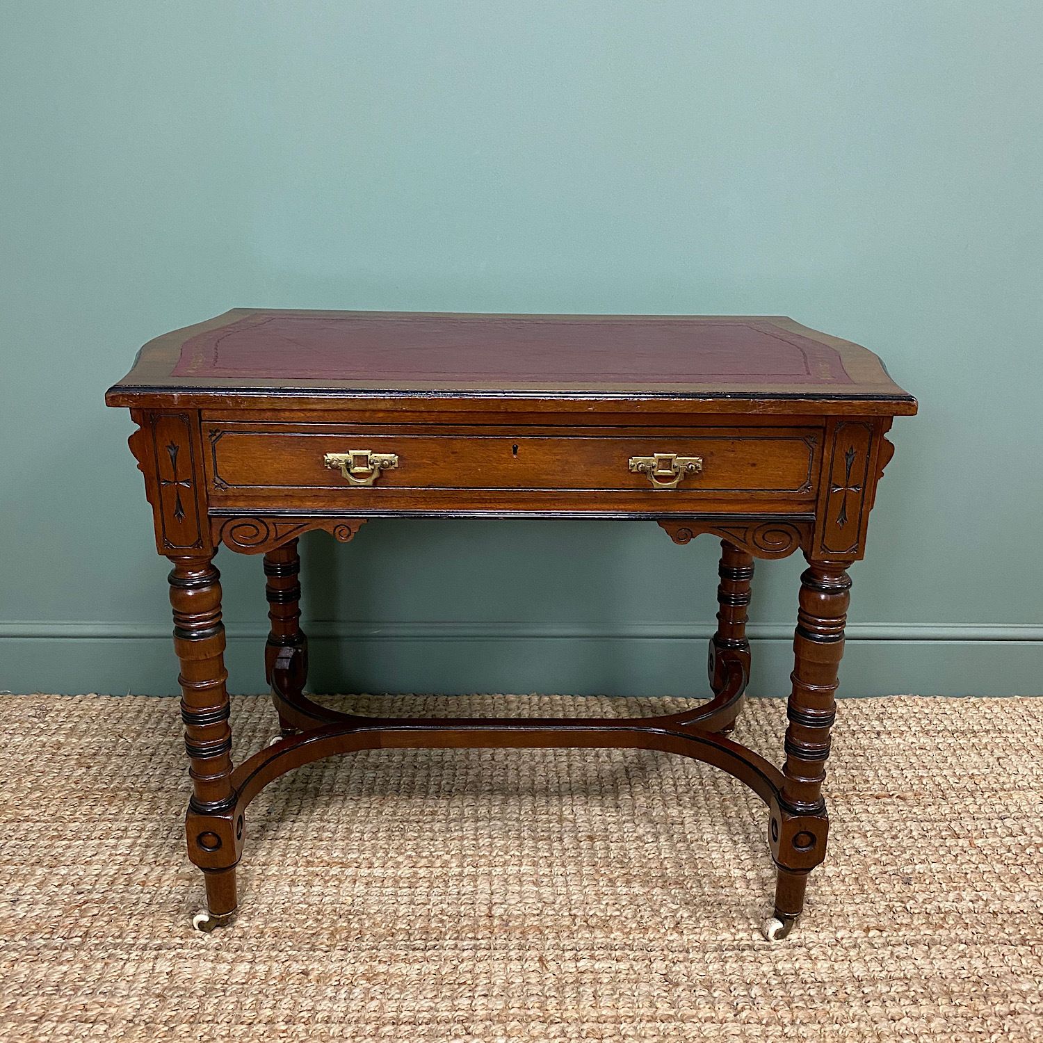 Quality Walnut Maple & Co Antique Writing Table photo furniture