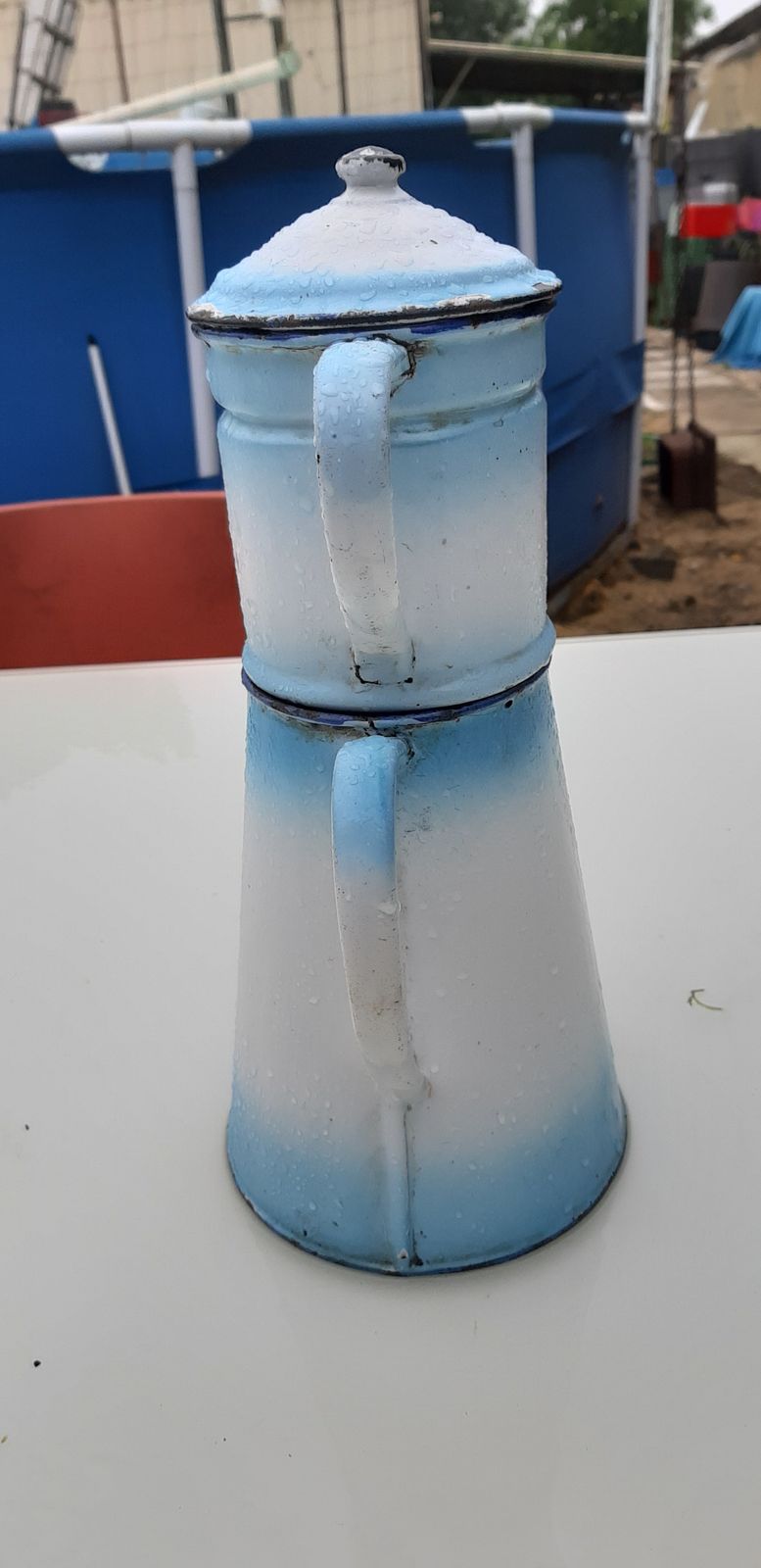 19th Century Enamelled Coffee Maker photo Home Decor