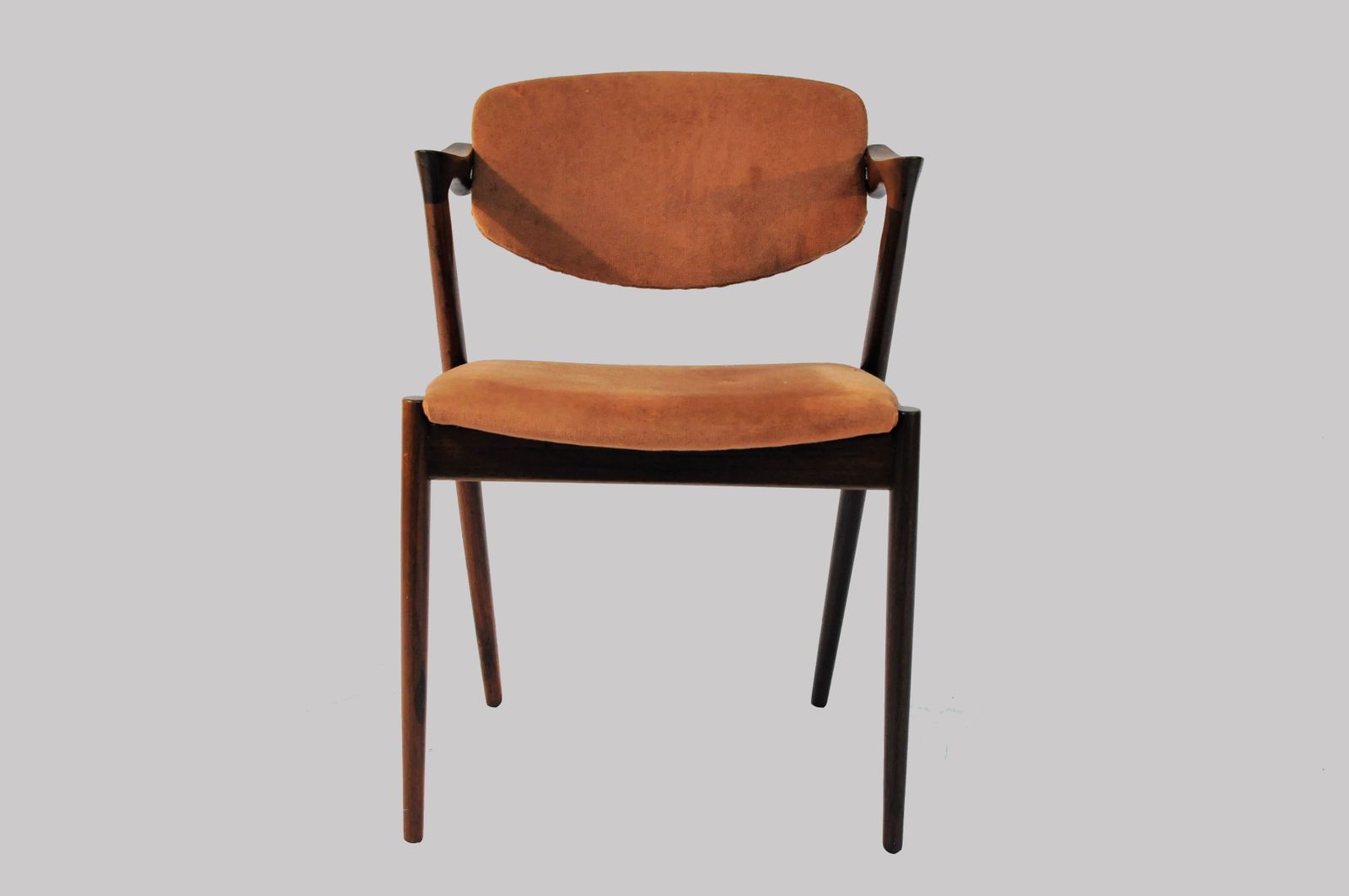 Set Of 12 Fully Restored Kai Kristiansen Model 42 Rosewood Dining Chairs Inc. Custom Upholstery 1960's photo for sale
