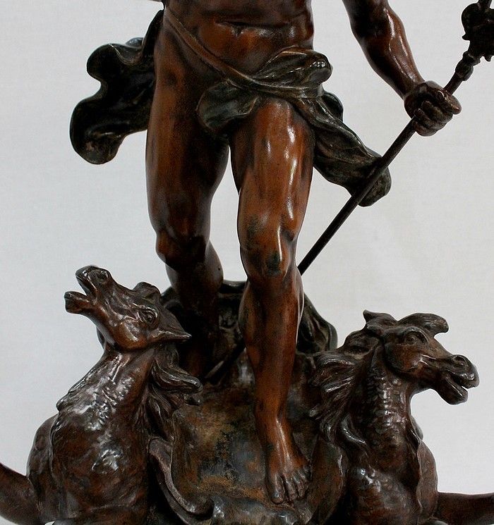 3 Piece Spelter Fireplace Set, Early 20th Century photo buy