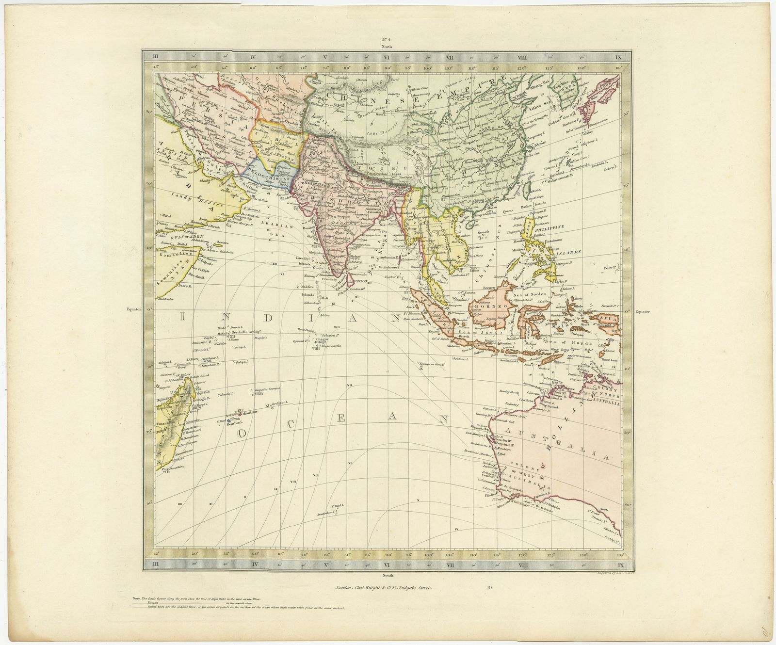 Antique Map Of Southern Asia By Walker (C.1840)