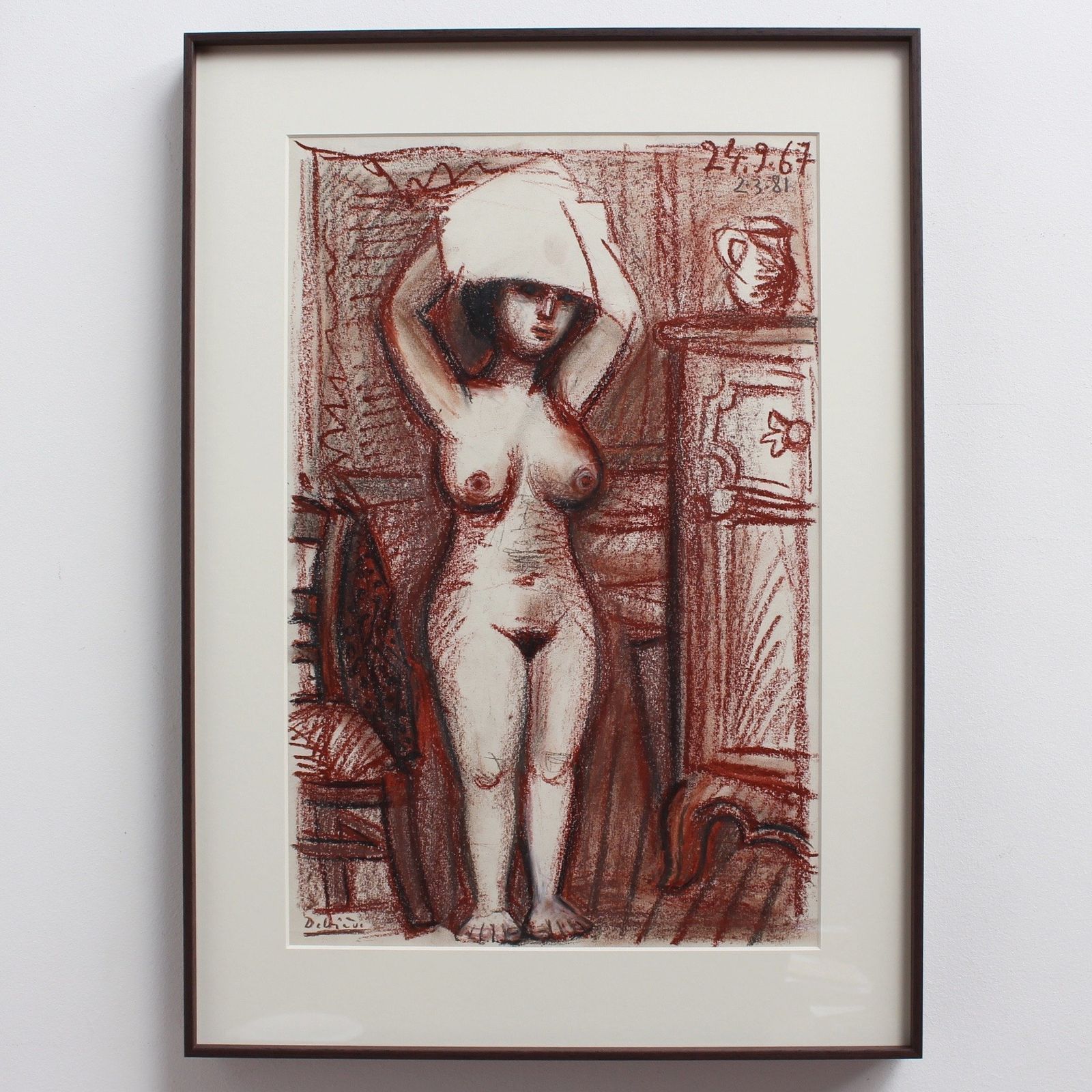 Nude Woman Drying Her Hair, By Raymond Dèbieve (1967)