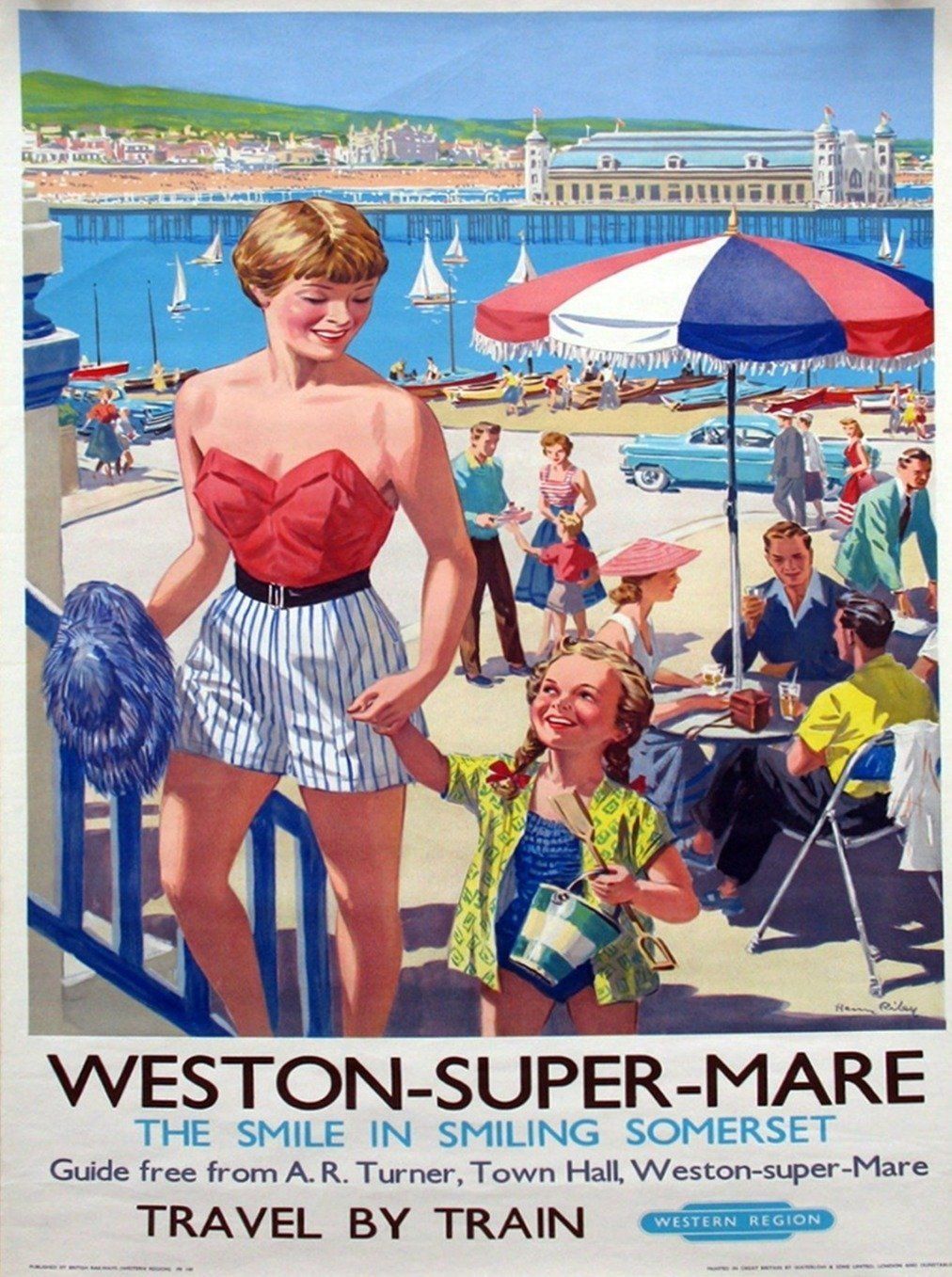 Weston Super Mare British Railways, Original Vintage Poster photo furniture