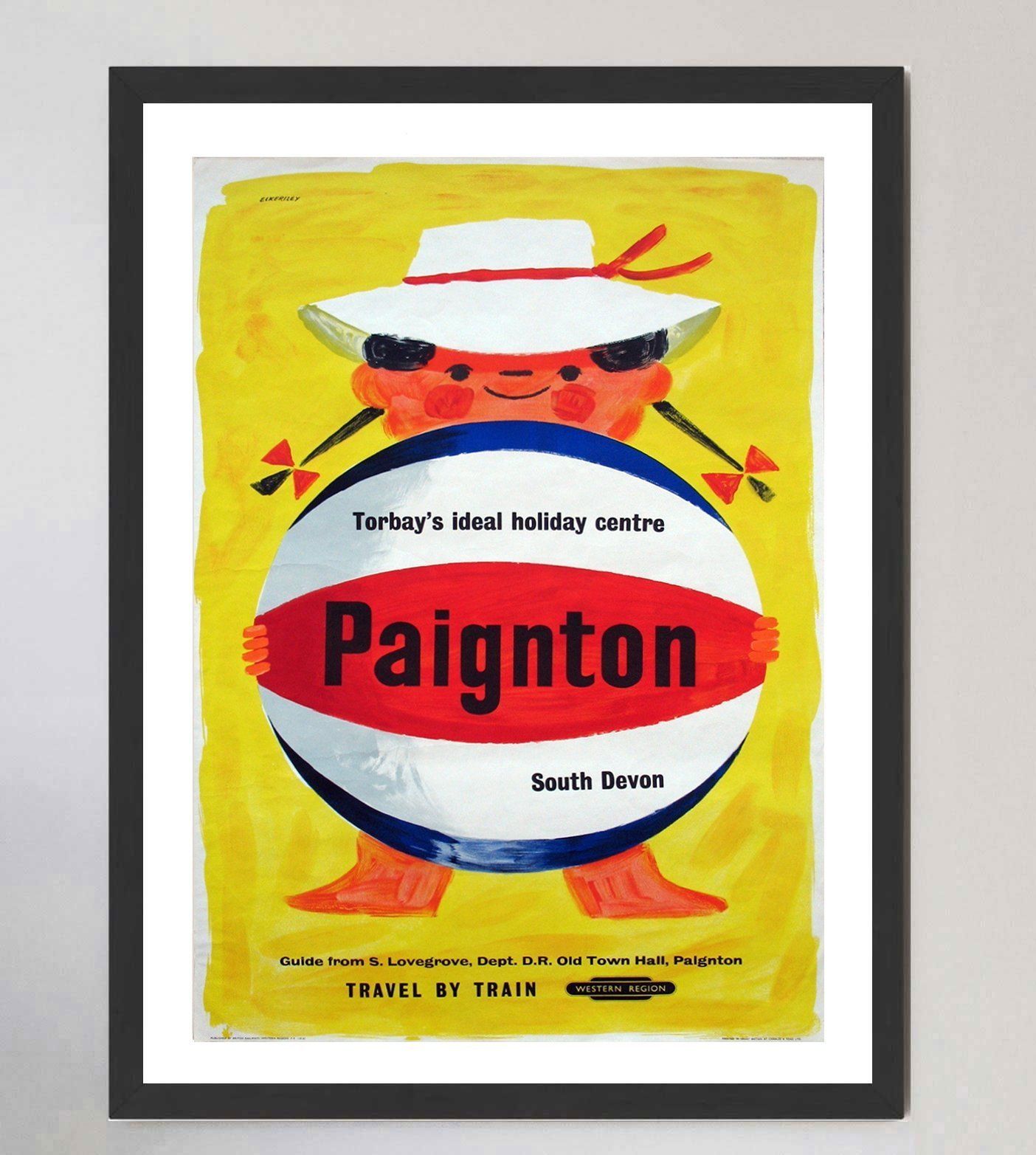 Paignton British Railways, 1960s, Original Vintage Poster photo furniture