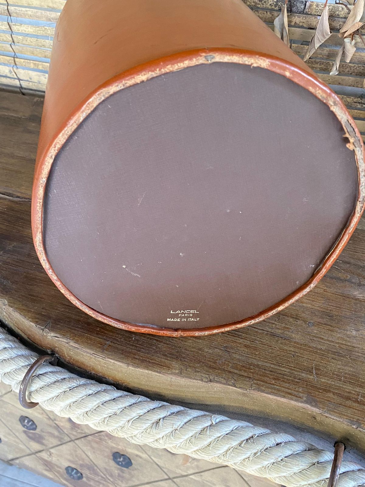 Leather Basket By Lancel Paris, Signed And Made In Italy photo 471.0
