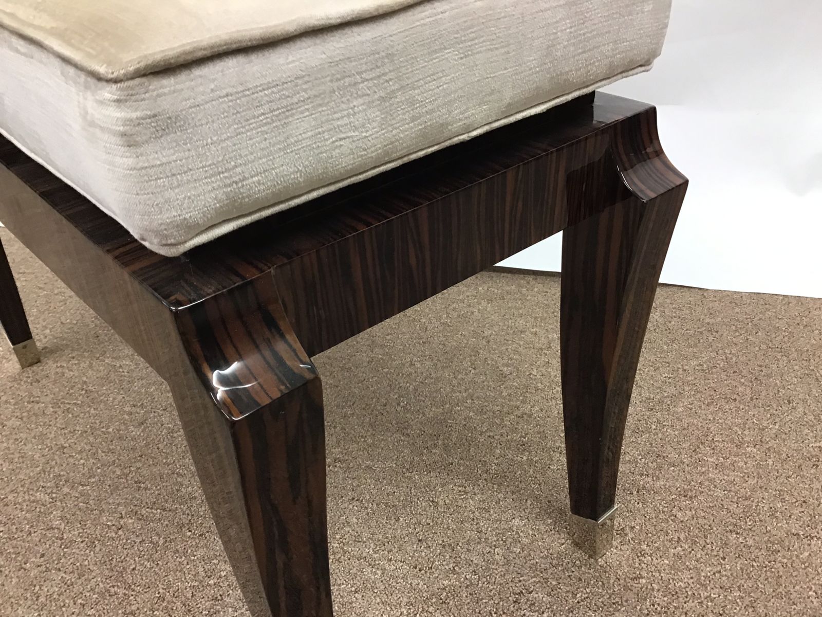 French Stool, 1930s, Ebony, Upcycled photo for sale