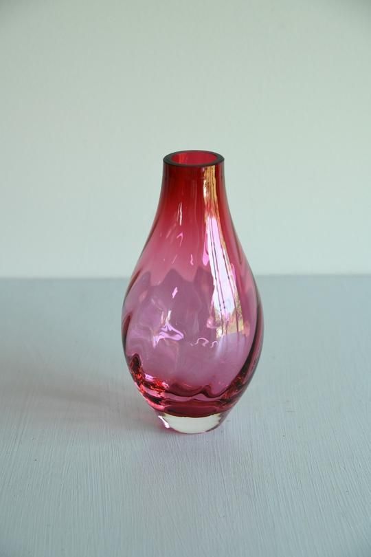 Cranberry Glass Vase photo for sale