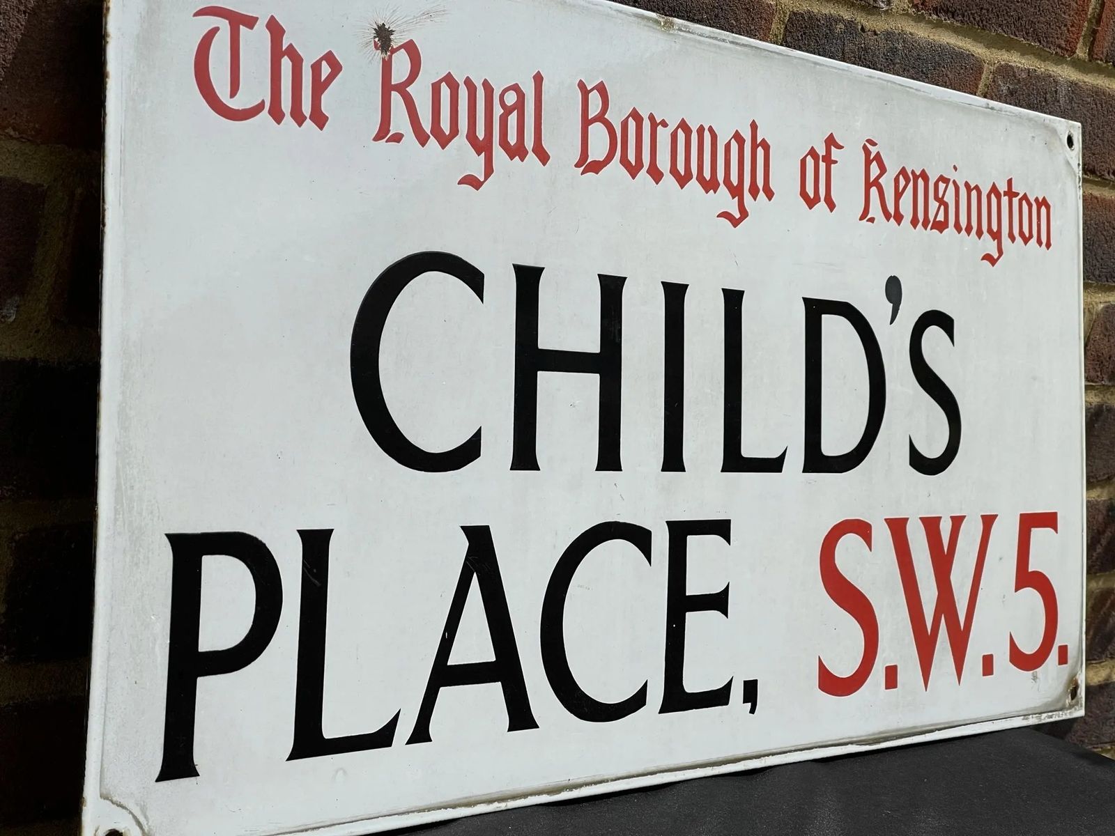 Antique Enamel London Street Sign Childs Place photo Home Decor