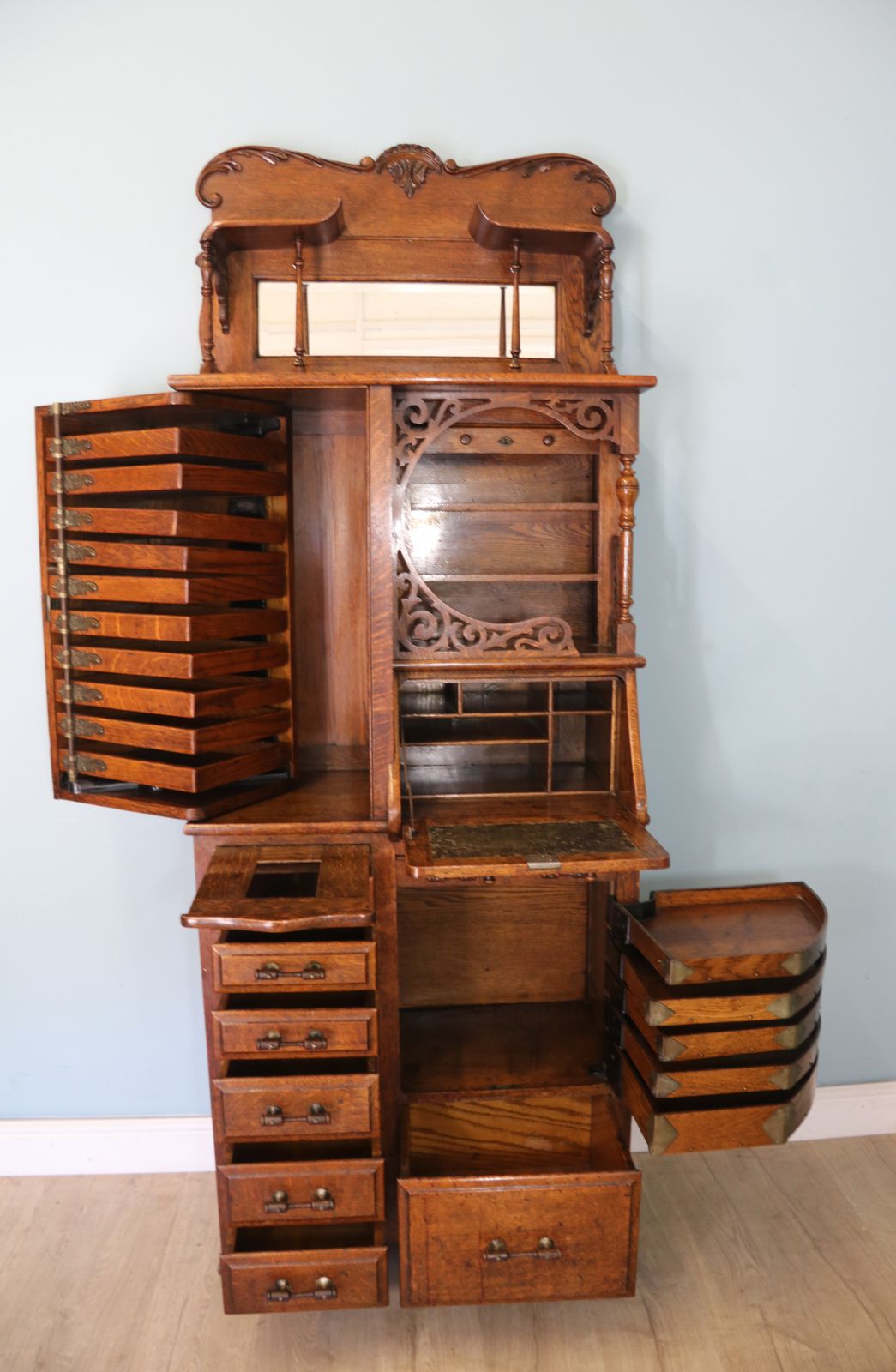 This Late 19th Century Oak Combination Dentist’s Cabinet photo vinterior