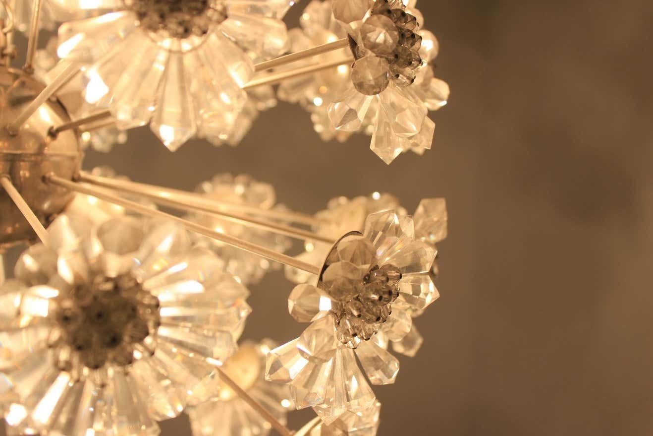 Unique Pair Of Two Emil Stejnar Style Sputnik / Dandelion Chandeliers, 1970s photo for sale