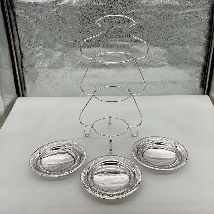 Edwardian Silverplate Three Tier Cake Stand Circa 1900 Fenton Brothers photo 475.0