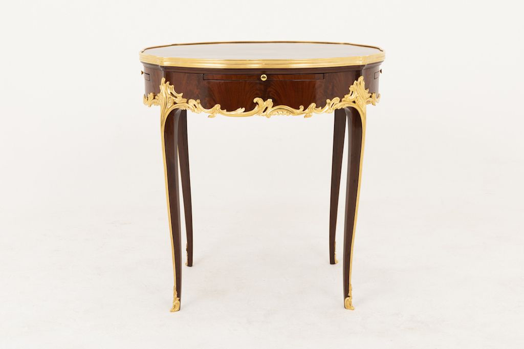 Louis XV Style Bouillotte Table In Violet Wood, Late 19th Century photo furniture