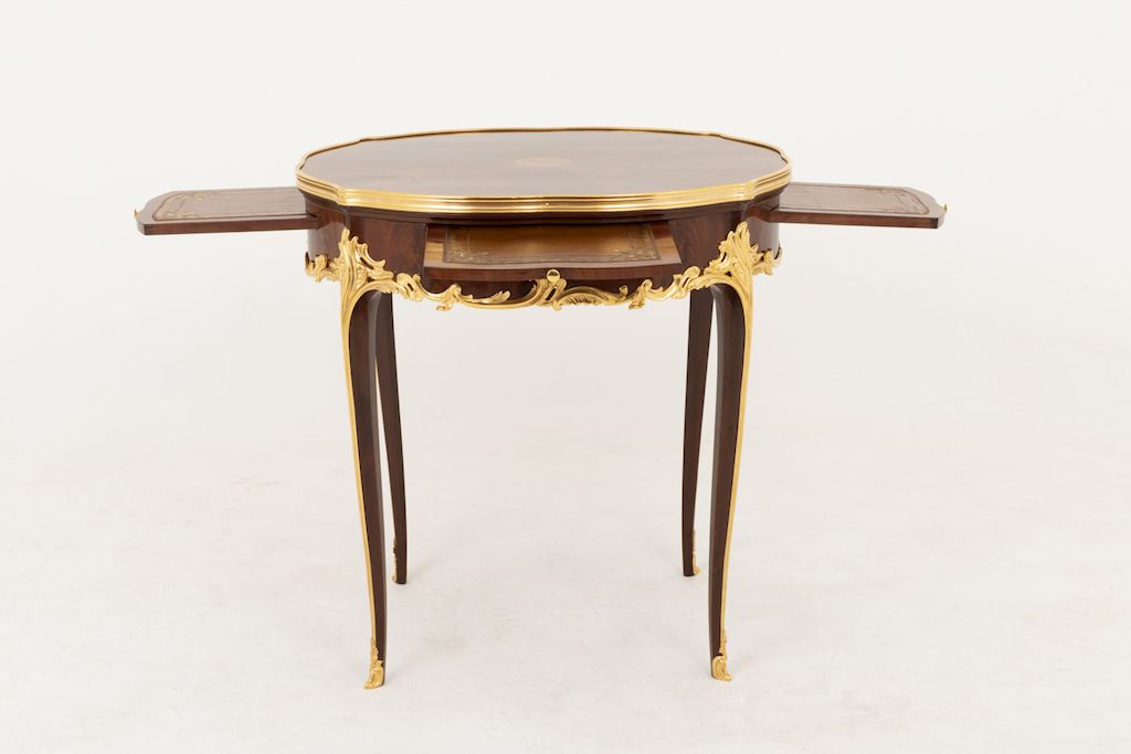 Louis XV Style Bouillotte Table In Violet Wood, Late 19th Century photo for sale
