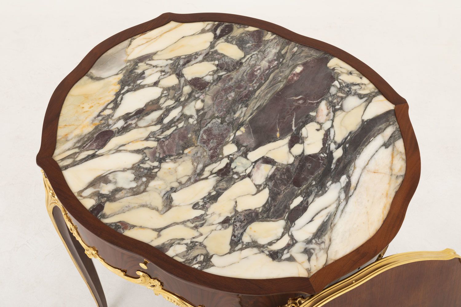 photo for sale Louis XV Style Bouillotte Table In Violet Wood, Late 19th Century