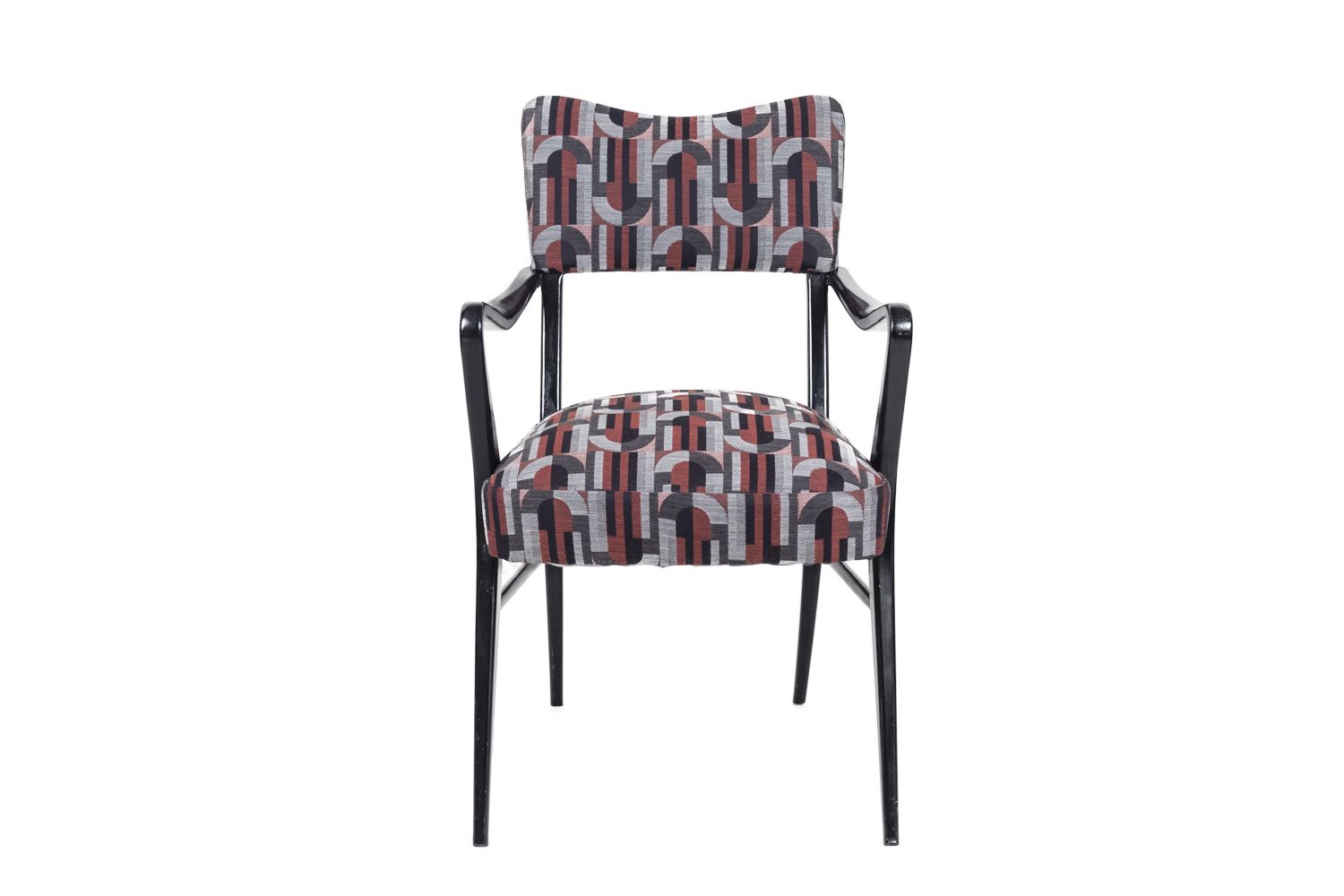 Ico Parisi, Pair Of Black Lacquered Wood Armchairs, 1970s photo for sale