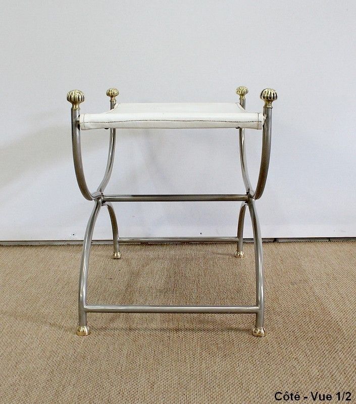 1761.3 Curule Stool, Jansen Taste, 20th Century photo